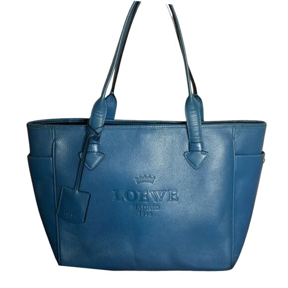 Loewe Handbags - Loewe Calfskin Tote Bag Blue